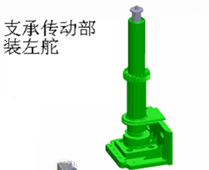 Support transmission part installation; rear opening; left rudder