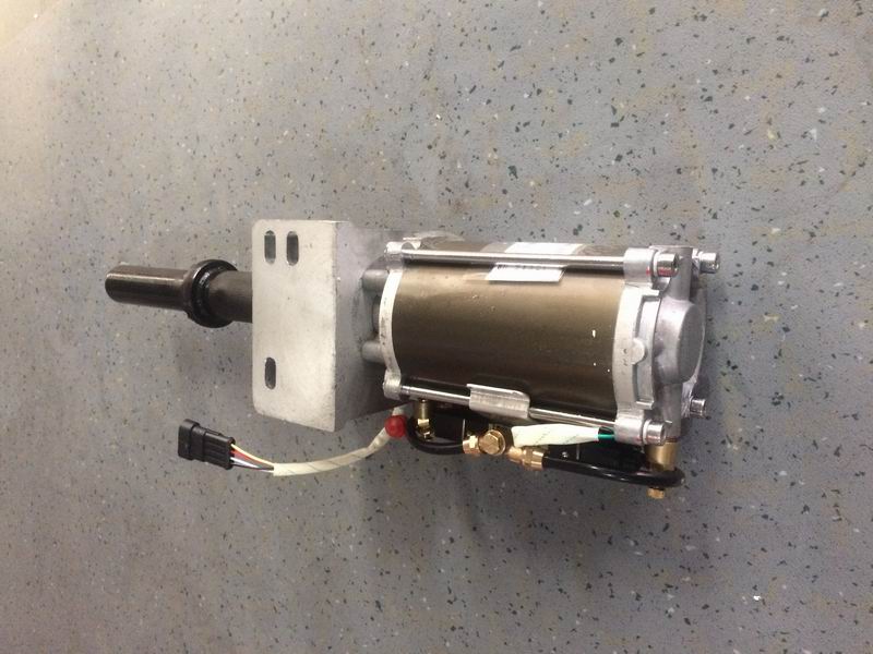 Pneumatic external swing door pump, left rudder, 24V, mechanical anti-clip