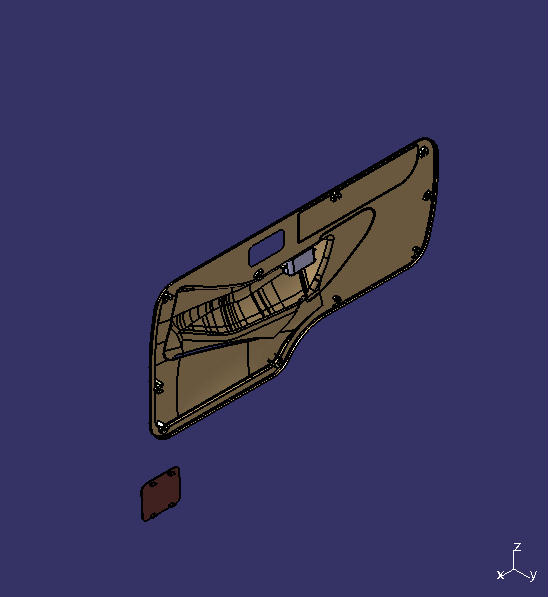 Driver door interior parts, snap buckles, PP injection molding, deep business grey