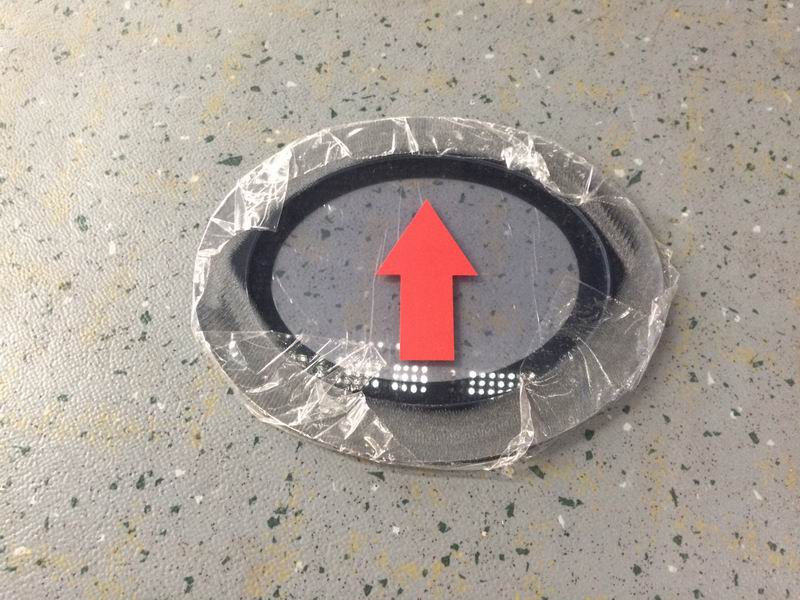 Emergency door outside the vehicle emergency opening cover, arrow down