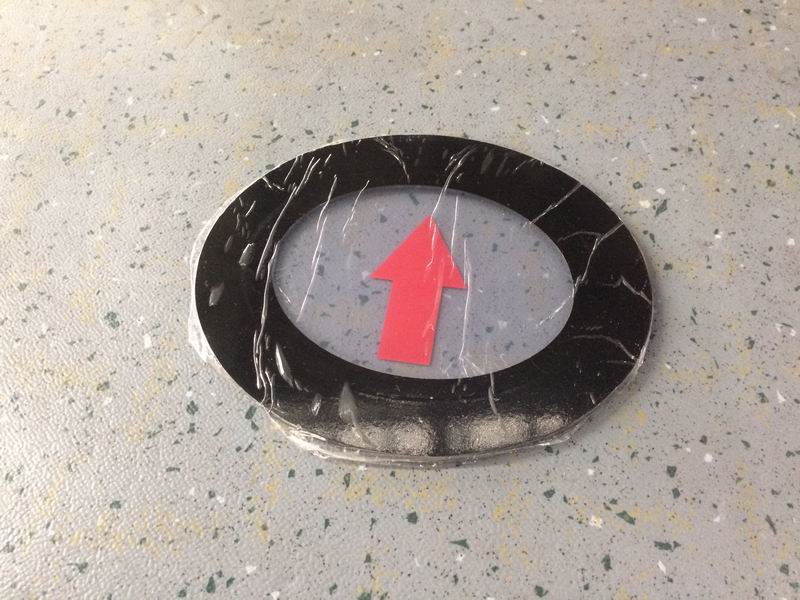Emergency door outside the vehicle emergency opening cover, arrow down-1