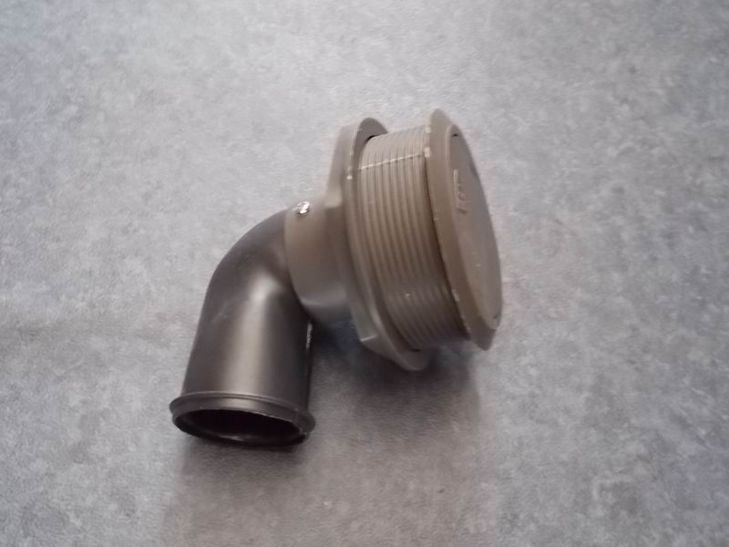 Round air outlet (dark gray), with elbow for instrument panel