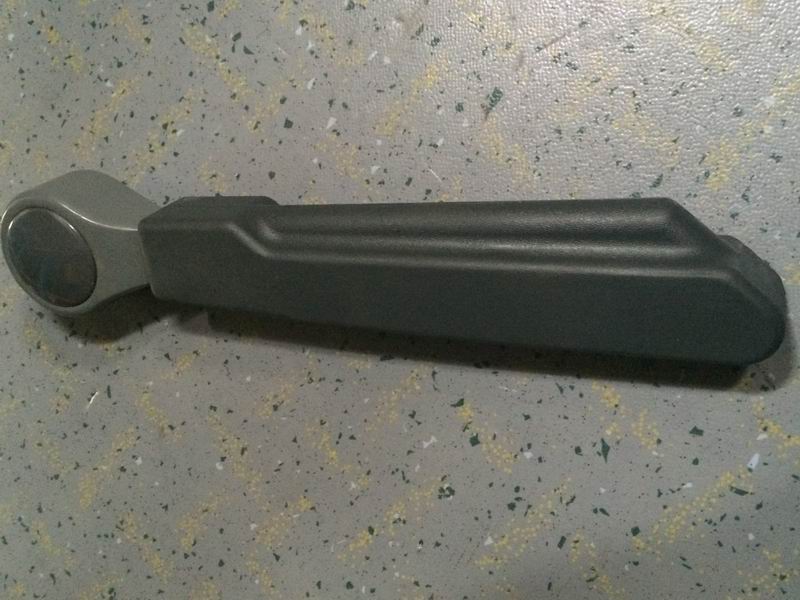 YTD02A1 tour guide chair armrest left dark gray upward