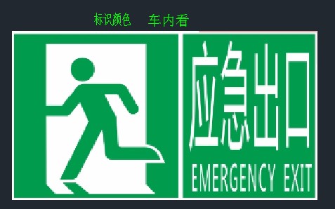 Emergency exit marking (double-sided fluorescence)