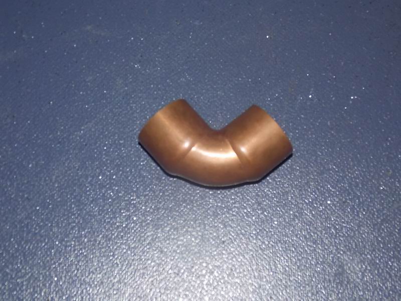 Plumbing metal joint, φ28-φ28 both ends, right angle, copper-1