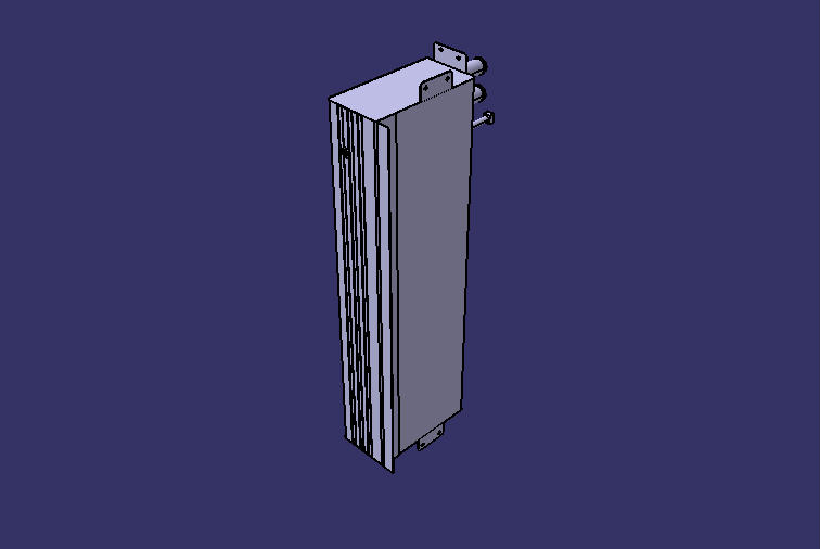Wall-mounted radiator, down, left