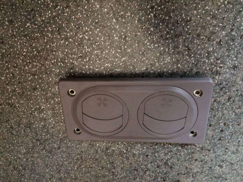 Binocular air outlet, non-school bus flame retardant grade, self-tapping nail, dark gray