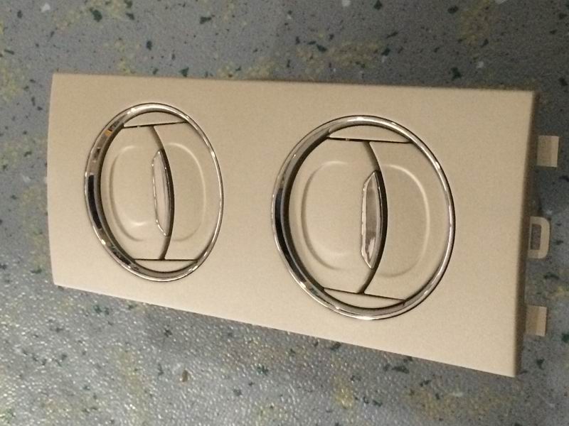 Binocular air outlet, non-school bus flame retardant grade, jamming, lime