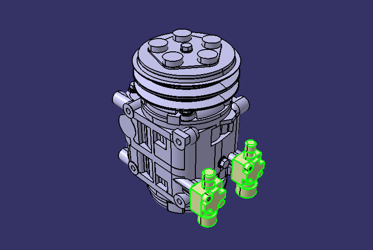 Air conditioning compressor, TM31, 2B, 158 Colin upper joint facing back