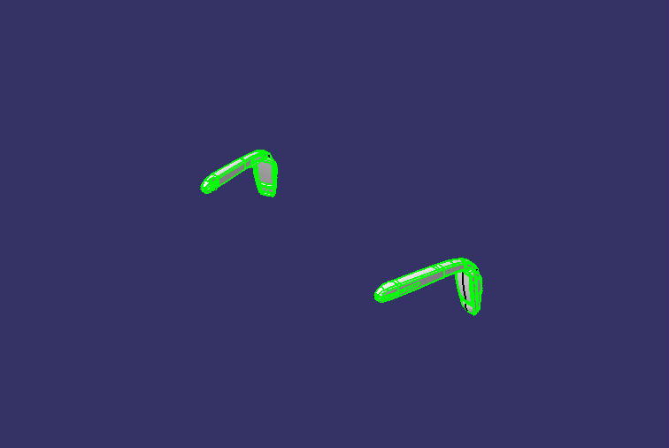 Rabbit ear rearview mirror, manual, double length, right rudder, no defrost, 6120D