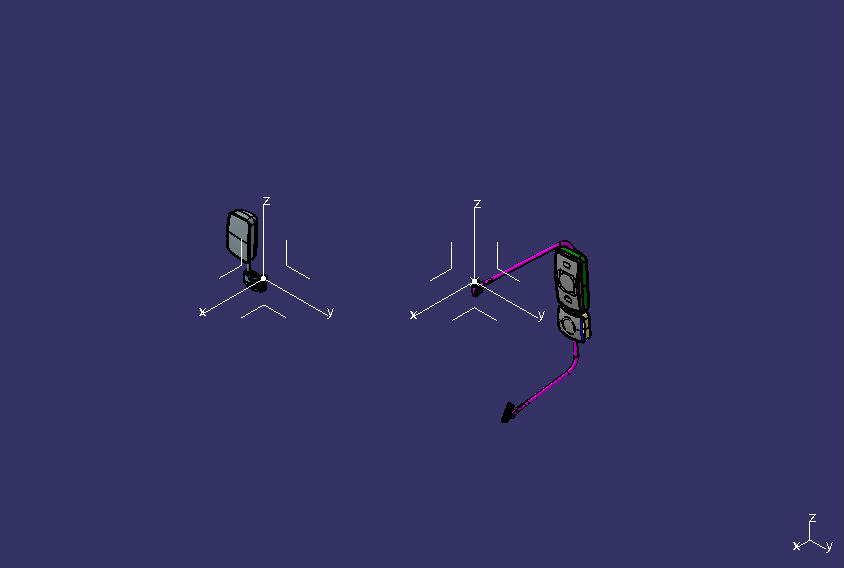 Rod type rearview mirror, manual left short and right long, 6535DX