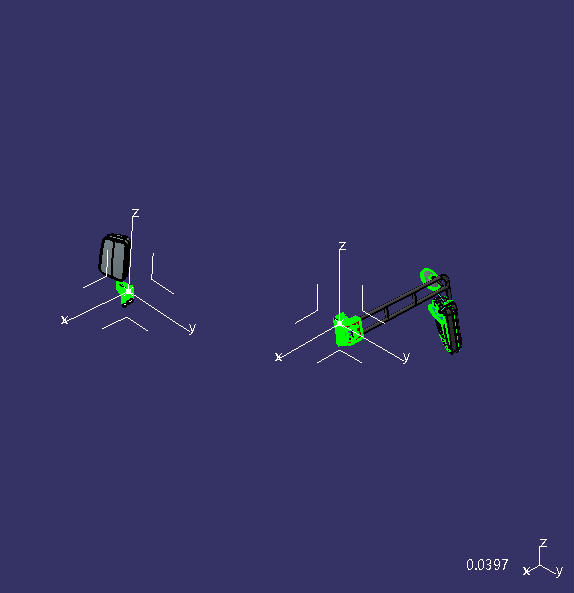Rod rearview mirror, manual, left rudder, short left and long right, 6750H
