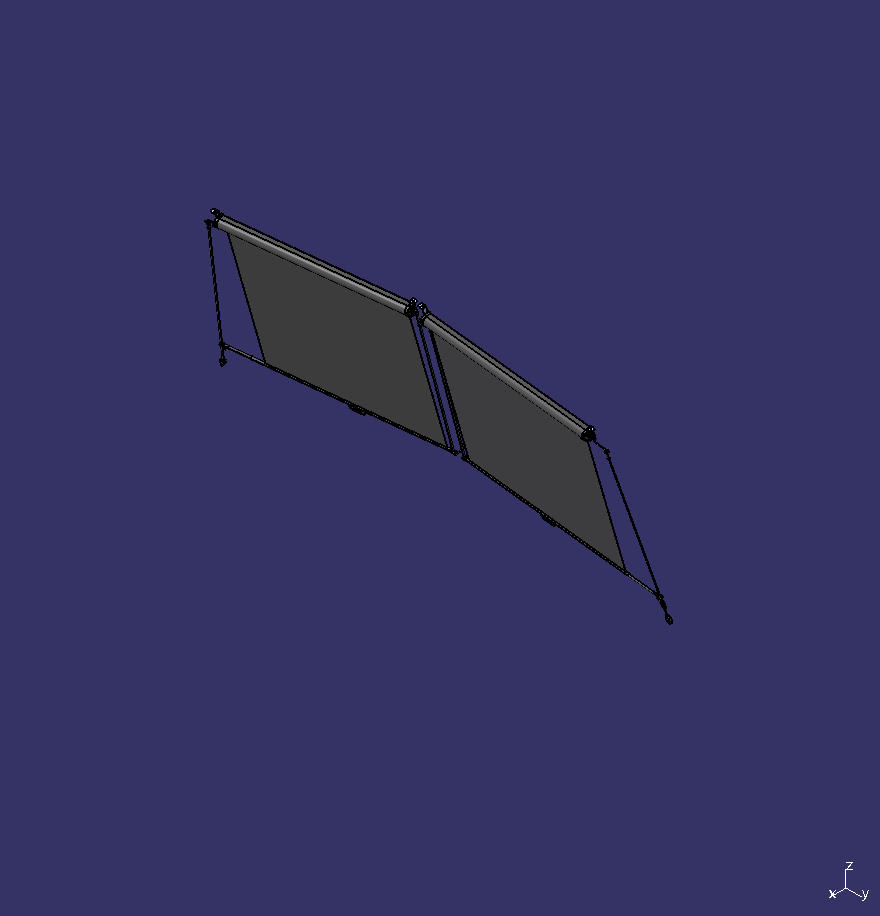 Front windshield sunshade, 6117, double half-frame, manual guide domestic