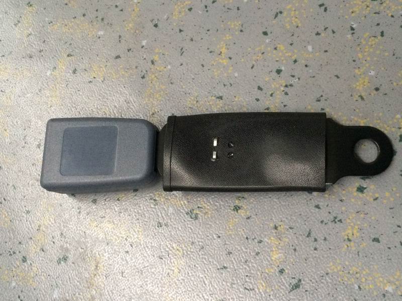 Three-point roll-up grey seat belt