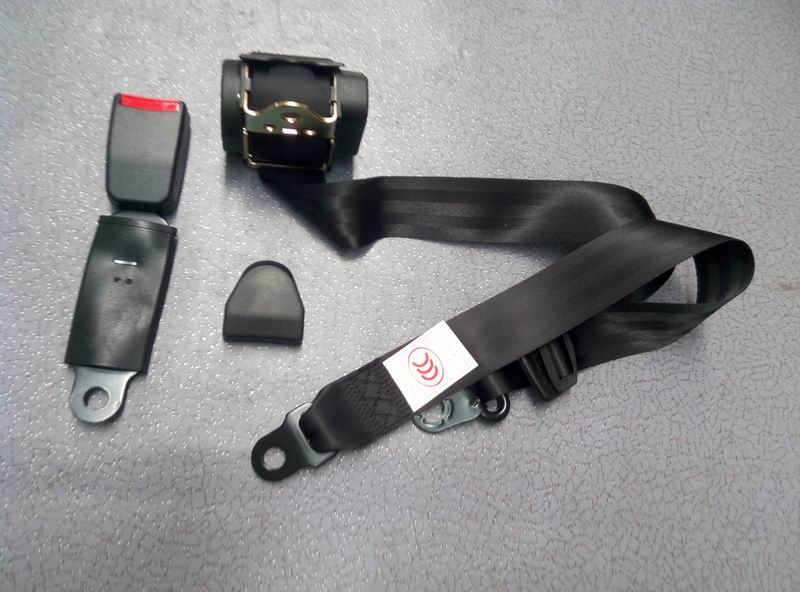 Three-point roll-up black seat belt-locking bend