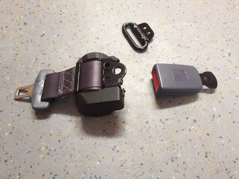 Two-point small roll-up gray seat belt-small hanging ring-2