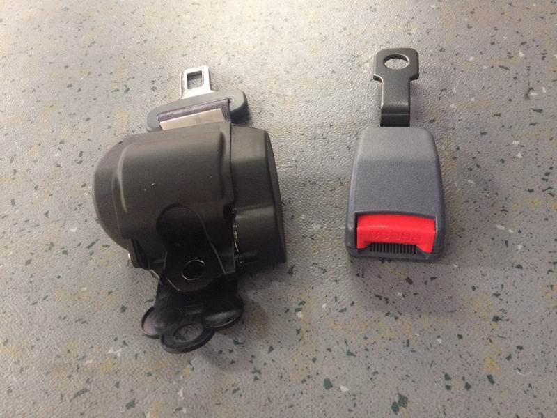 Two-point small roll-up grey seat belt rivet-2