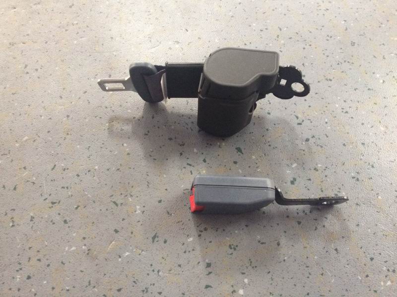 Two-point small roll-up grey seat belt rivet