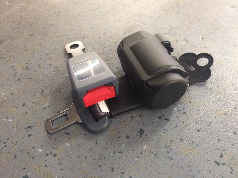 Two-point small roll-up grey seat belt rivet-3