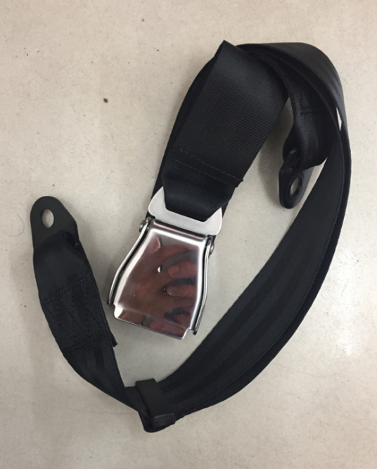 Seat belt, bus seat, two points normal, none, black, flight buckle special