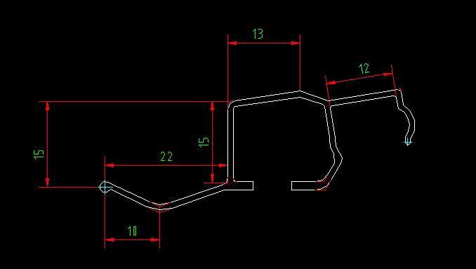 Aluminum profile on the side window frame (fixed scale 5.4M line density 0.301KG/M)