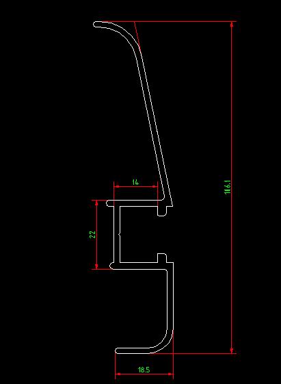 Большая верхняя алюминиевая пресс-планка (фиксированная шкала 6. 8M плотность линий 0. 883KG /М)