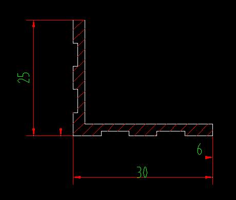 Aluminum profile, step angle aluminum, 6M, silver oxide 0.298KG/M