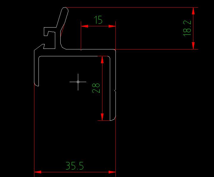 Lower rail of the hatch door hinge (fixed scale 5.2M density 0.726KG/M)