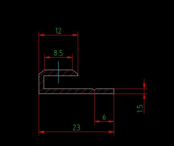 Алюминиевый профиль с герметичной кромкой ( 6m плотность 0. 156kg /м)
