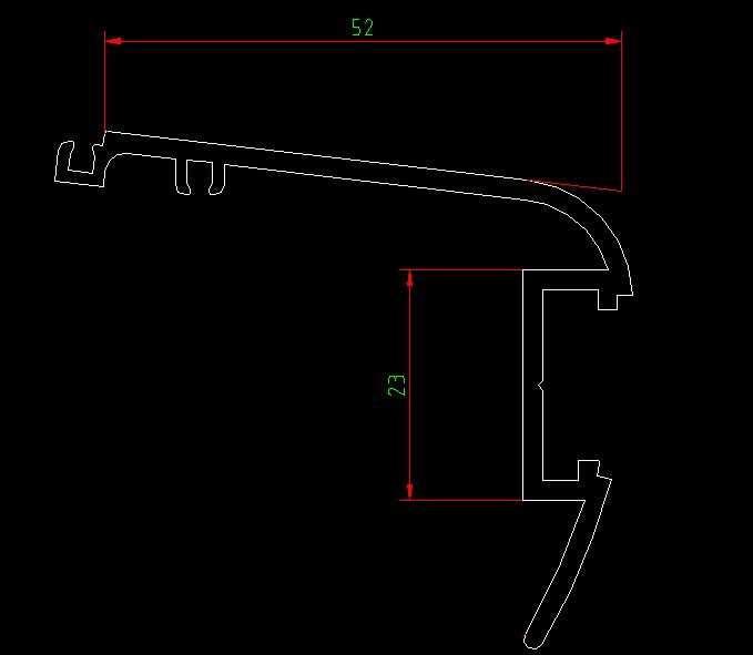 Aluminum profile under the window frame (set ruler 6.75m, density 0.667kg/m)