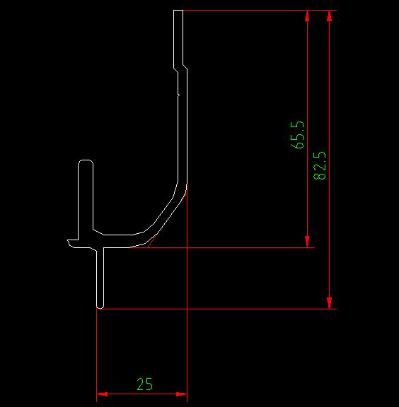 Aluminum profile, 9102-35401, fixed ruler 6.2m, material