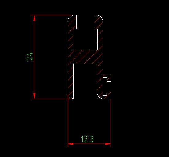 Side window glass guide rail, fixed ruler 6m, hardness 8~12, 24*12.3