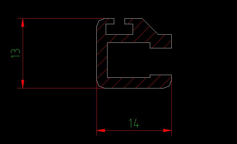 Side window movable column rail, fixed ruler 4m, hardness 3~5, 14*13