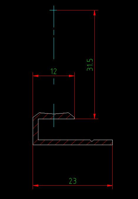 Edge-sealed aluminum profile (6M density 0.164kg/m) gray-white