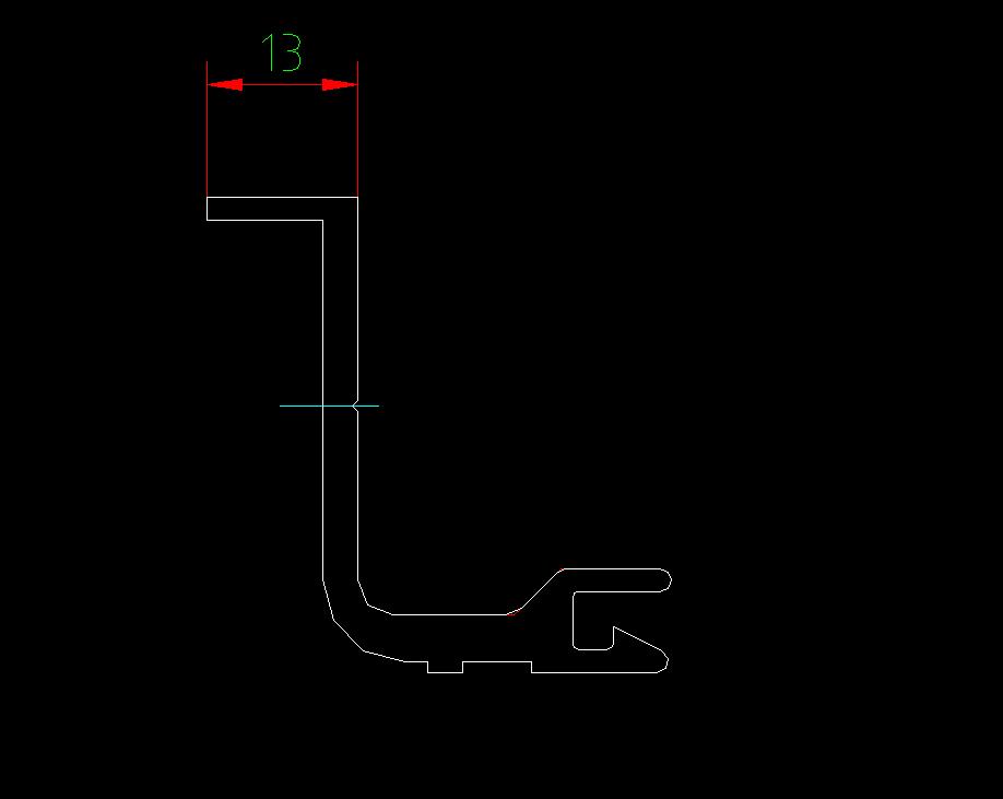 Aluminum profile, F33 passenger door leaf, 2150mm, material