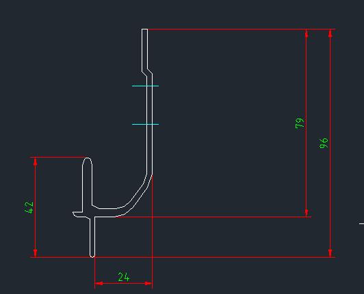 舱门密封铝型材,定尺6.2M,线密度1.058KG/M