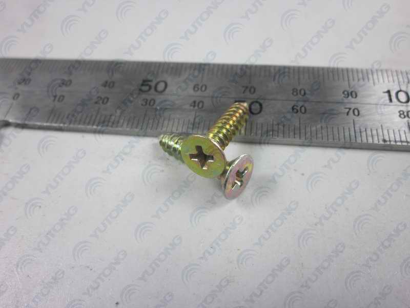 Cross groove countersunk self-tapping screw, ST4.2*19, color-plated zinc