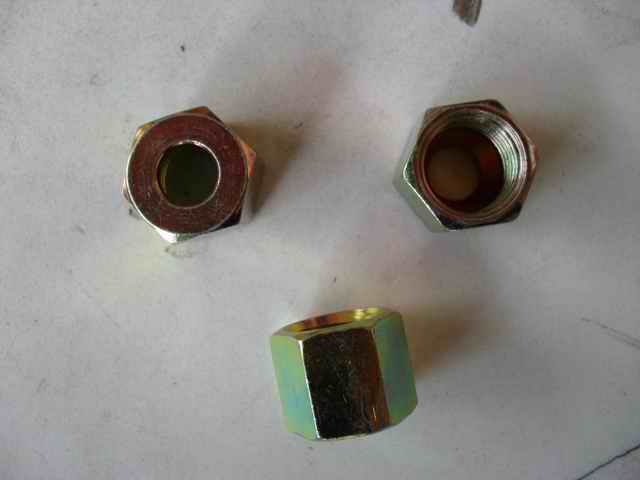 Connecting nut for ferrule-type pipe joints, M14*1.5, rainbow galvanized